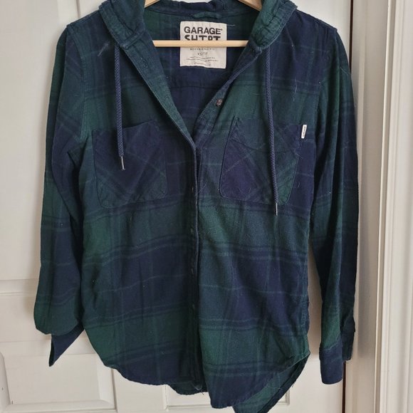 Boyfriend Hooded Button Up Flannel - Picture 1 of 2